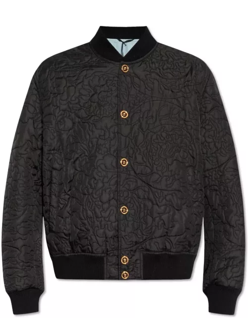 Versace Barocco-quilted Button-up Bomber Jacket