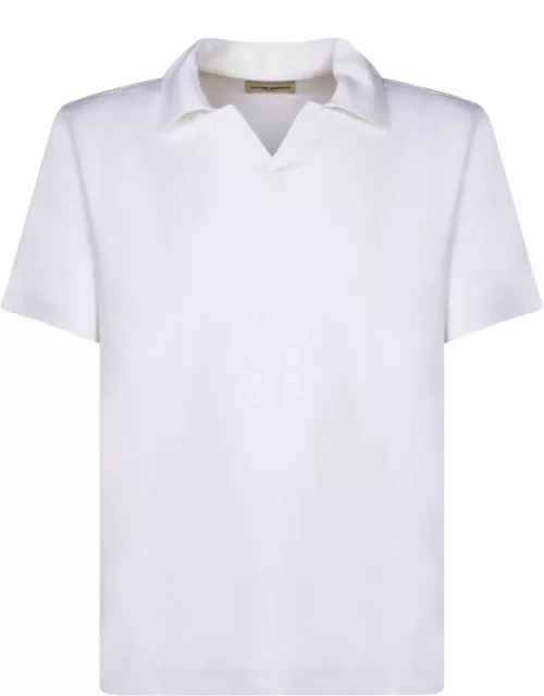 Officine Générale Short Sleeves White Polo Shirt