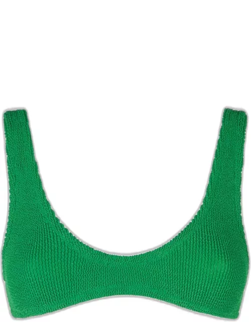 MC2 Saint Barth Woman Green Crinkle Bralette Swimsuit