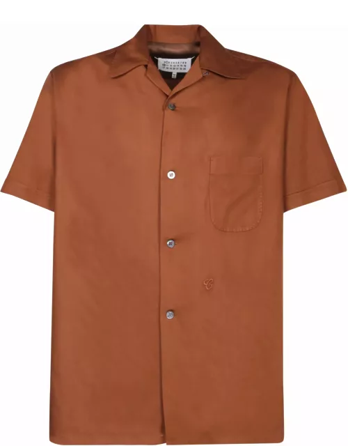 Maison Margiela Short Sleeves Brown Shirt