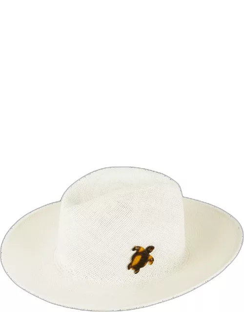 Women Natural Straw Hat Solid - Hat - Cherry - Beige