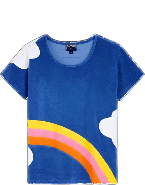 Women Multicolor Clouds T-shirt - Vilebrequin X Jcc+ - Limited Edition - Tee Shirt - Fixties - Blue