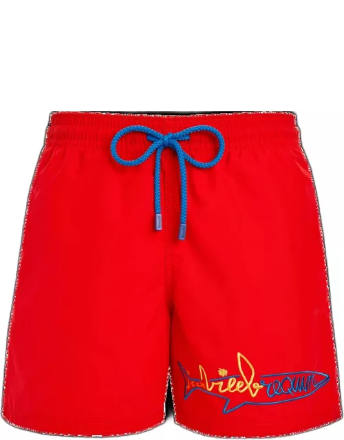 Men Swimwear Placed Embroidery Vilebrequin Squale - Vilebrequin X Jcc+ - Limited Edition - Swimming Trunk - Motu - Red