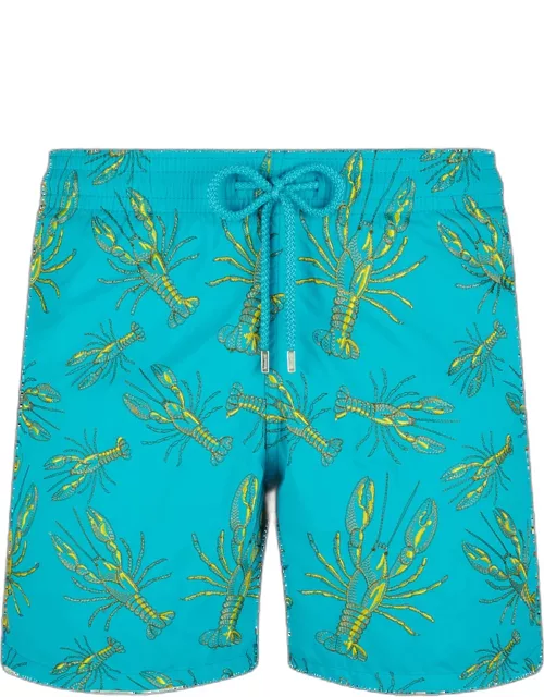 Men Embroidered Swimwear Lobsters - Limited Edition - Swimming Trunk - Mistral - Blue