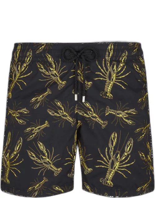 Men Embroidered Swimwear Lobsters - Limited Edition - Swimming Trunk - Mistral - Black
