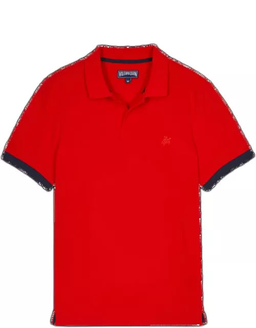 Men Cotton Pique Polo Shirt Solid - Polo - Palan - Red