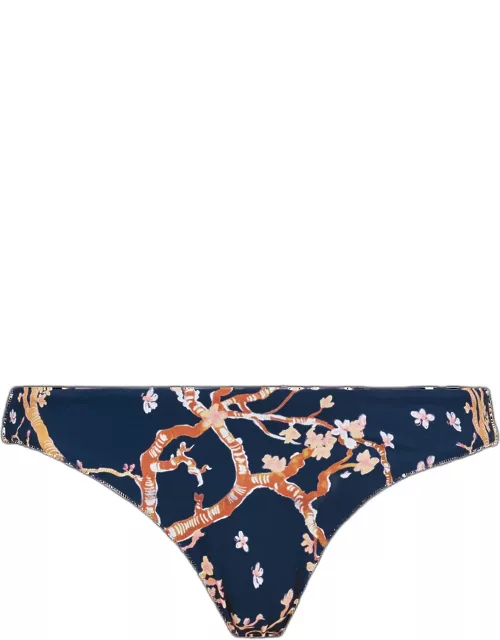 Women Bikini Bottom Midi Brief Sweet Blossom - Swimming Trunk - Frise - Blue