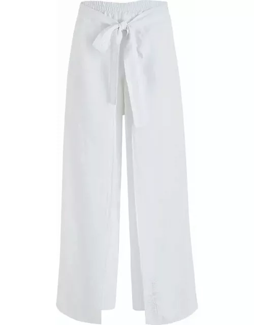Women White Linen Pants- Vilebrequin X Angelo Tarlazzi - Pant - Lamiss - White