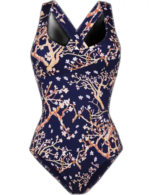 Women One-piece Swimsuit Sweet Blossom - Swimming Trunk - Lya - Blue