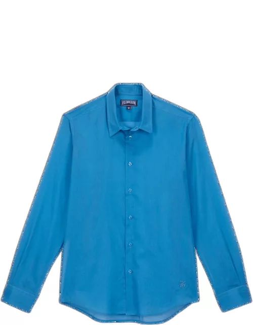 Unisex Cotton Voile Lightweight Shirt Solid - Shirt - Caracal - Blue