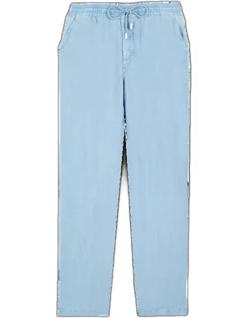 Men Linen Pants Solid Mineral Dye - Pant - Pacha - Blue