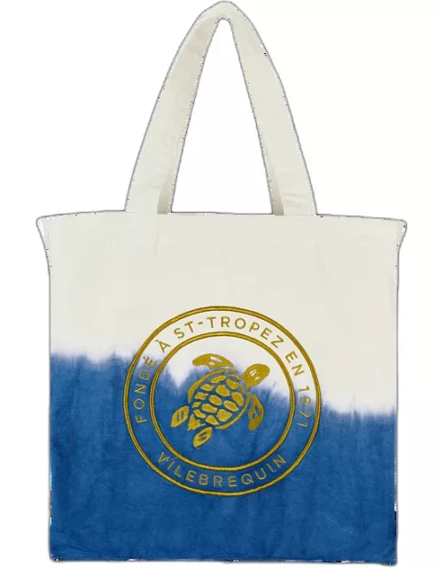 Cotton Turtle Unisex Tote Bag Tie & Dye - Beach Bag - Babel - Blue