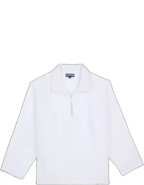 Men Linen Vareuse Shirt Solid - Shirt - Comores - White