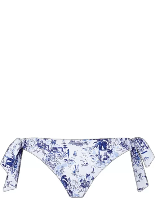 Women Mini Brief Side Tie Bikini Bottom Riviera - Swimming Trunk - Flamme - Blue