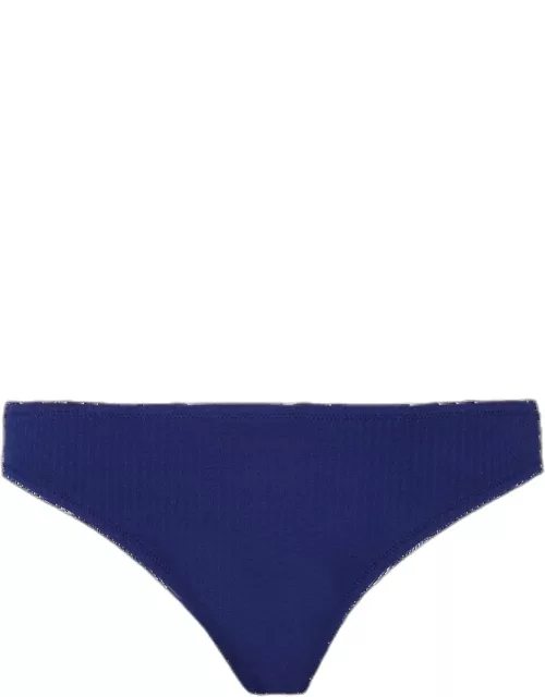 Women Midi Brief Bikini Bottom Plumetis - Swimming Trunk - Frise - Blue