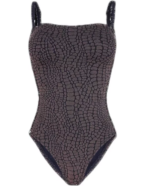 Women Shimmer Bustier One-piece Swimsuit Modore - Swimming Trunk - Facette - Blue