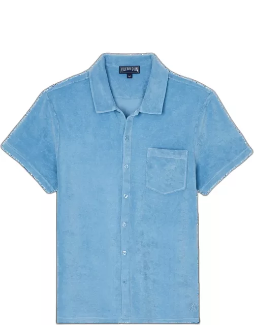Men Bowling Terry Shirt Solid Mineral Dye - Shirt - Charli - Blue
