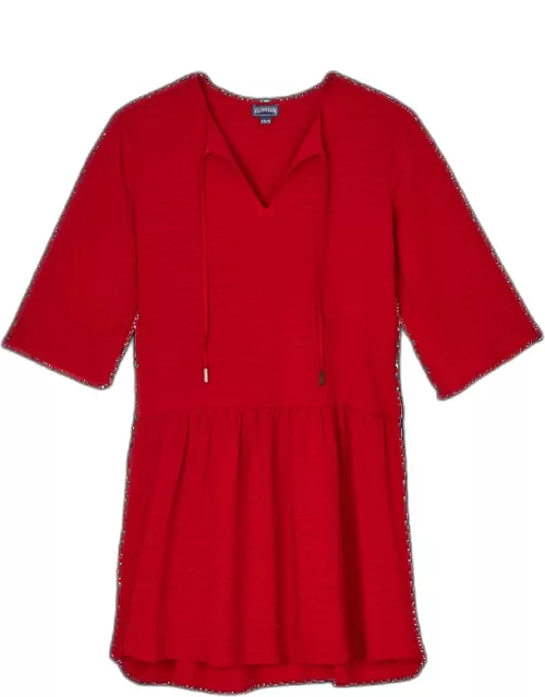 Women Short Dress Plumetis - Dress - Loom - Red