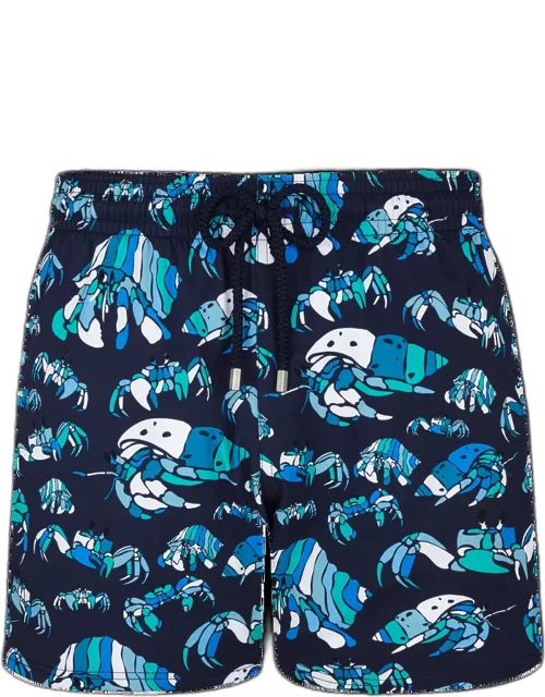 Men Stretch Short Swim Trunks Hermit Crabs - Swimming Trunk - Moorise - Blue