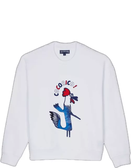 Men Sweatshirt Embroidered Cocorico! - Sweater - Sweet - White