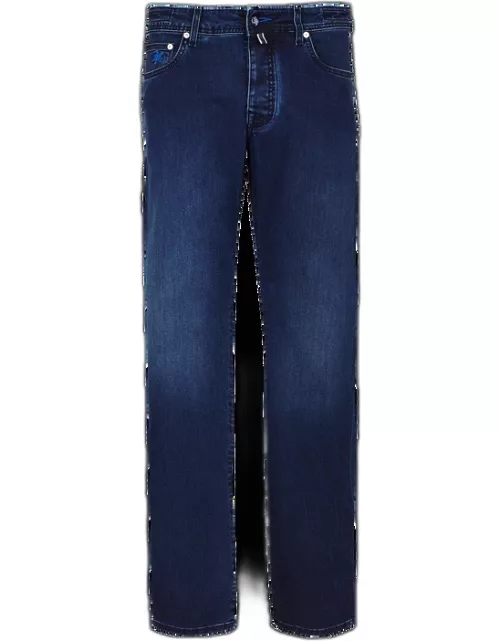 Men 5-pockets Denim Pants Mosaïque - Jeans - Gbetta18 - Blue