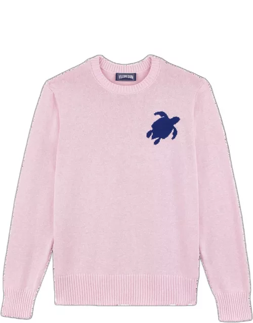 Men Cotton And Cashmere Crewneck Sweater Turtle - Pullover - Rayol - Pink