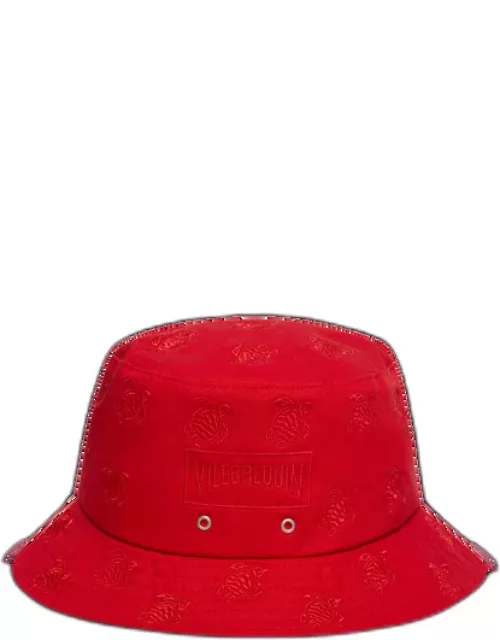 Embroidered Bucket Hat Turtles All Over - Hat - Boom - Red