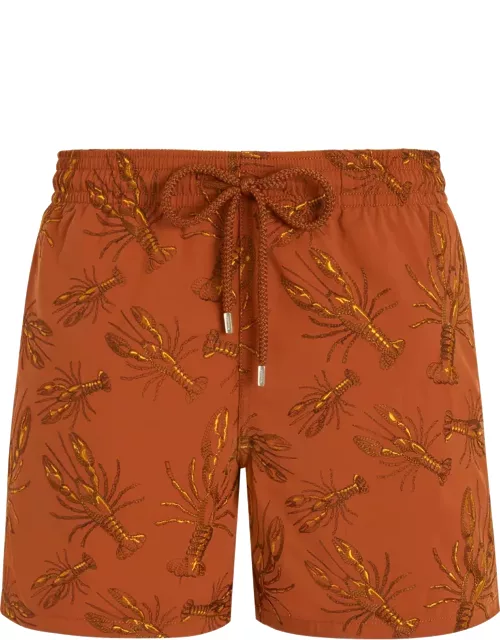 Men Swim Shorts Embroidered Lobsters - Limited Edition - Swimming Trunk - Mistral - Brown