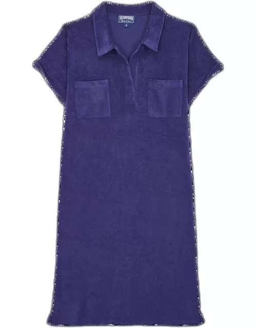 Women Terry Polo Dress Solid - Dress - Louve - Blue
