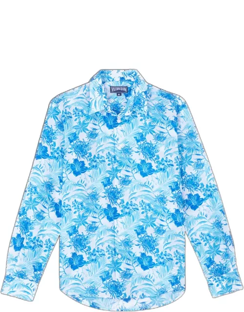 Unisex Cotton Voile Lightweight Shirt Tahiti Flowers - Shirt - Caracal - White