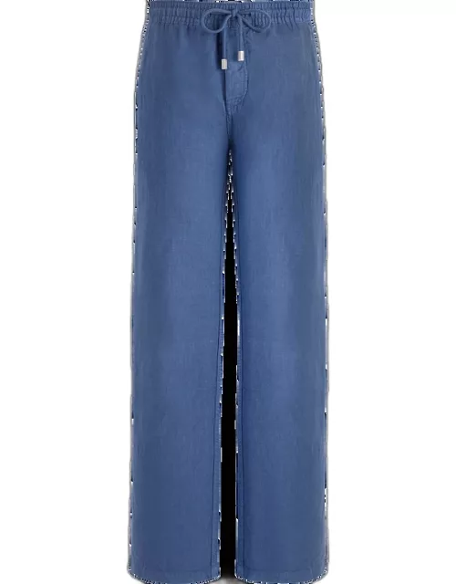 Men Linen Pants Solid - Pant - Pacha - Blue