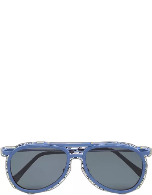 Unisex Wood Sunglasses Solid - Vbq X Shelter - Sunglasses - Vol2nuit - Blue