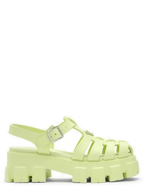 Pistacchio-coloured rubber sandal with logo