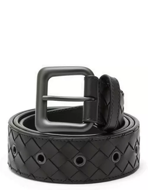 Black belt in woven leather