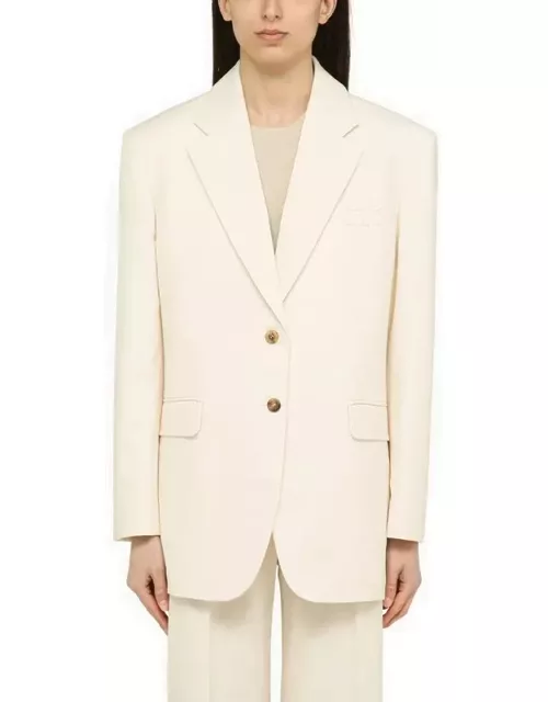 Natural white single-breasted cotton jacket