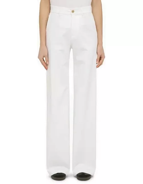 Misa white cotton wide trouser