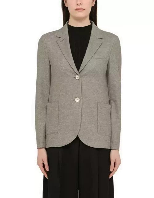Light grey single-breasted cotton jacket
