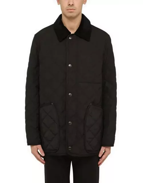 Black country jacket in quilted twil