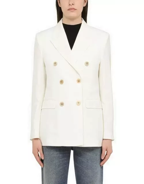 White double-breasted jacket in wool blend