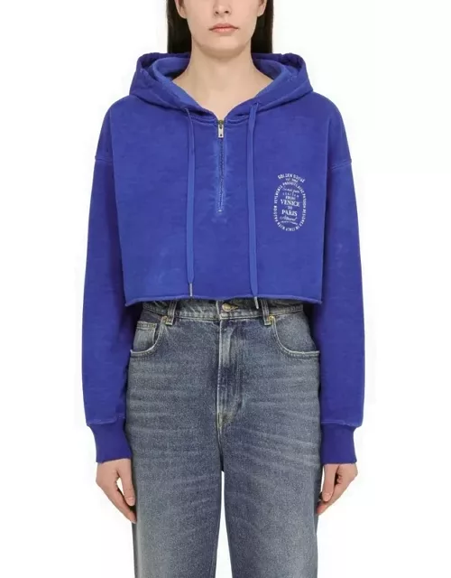 Navy blue cropped hoodie