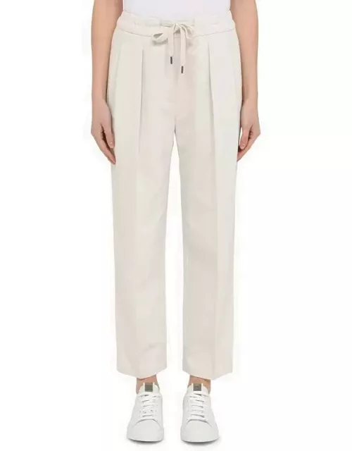 Chalk-white linen-blend trouser