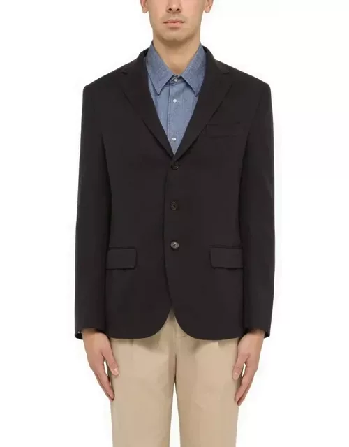 Single-breasted blue linen jacket