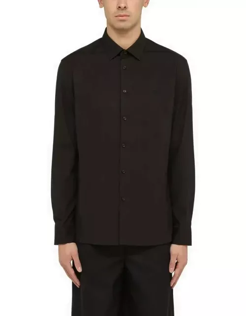 Black stretch cotton shirt