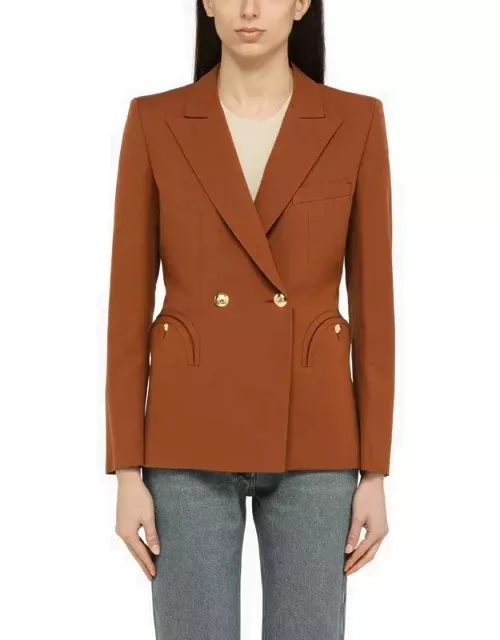 Amara rust-coloured linen and cotton jacket