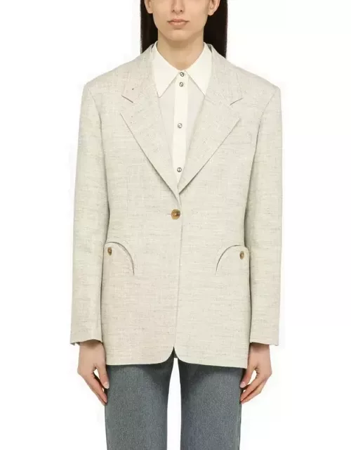 Light grey silk-blend Daisy Laluna jacket.