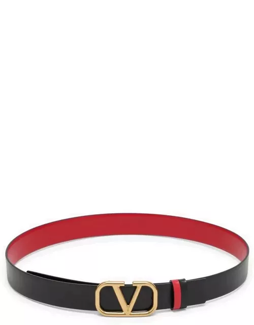 Vlogo Signature black/red leather belt