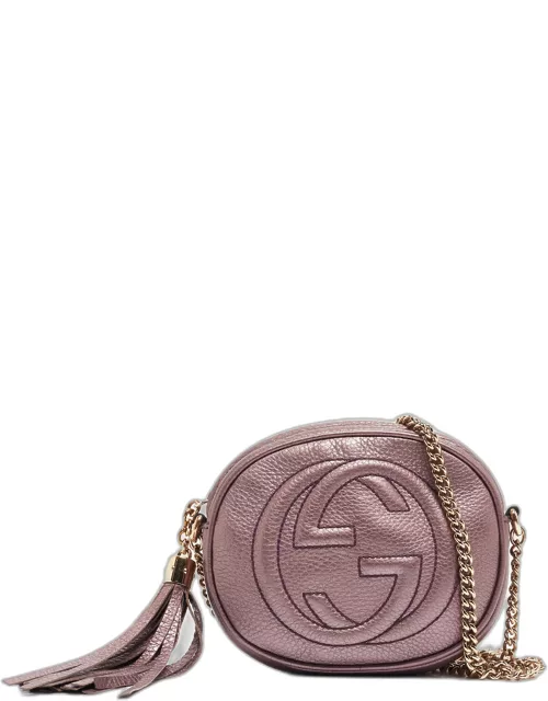 Gucci Metallic Purple Leather Mini Soho Disco Chain Shoulder Bag