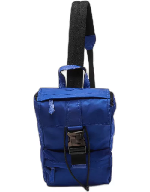 Fendi Blue/Black Nylon Small Fendiness Sling Backpack