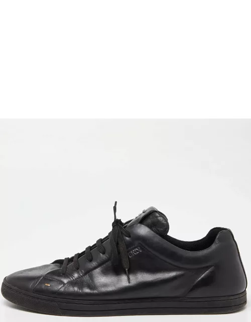 Fendi Black Leather Lace Up Sneaker