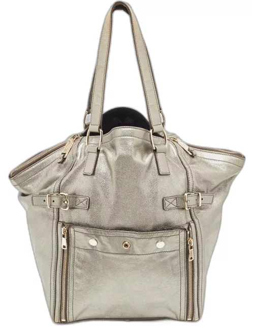Yves Saint Laurent Metallic Leather Large Downtown Tote